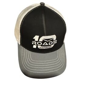 10 Roads Express Trucker Hat HTT Black Grey White Mesh Snapback Cap Mens